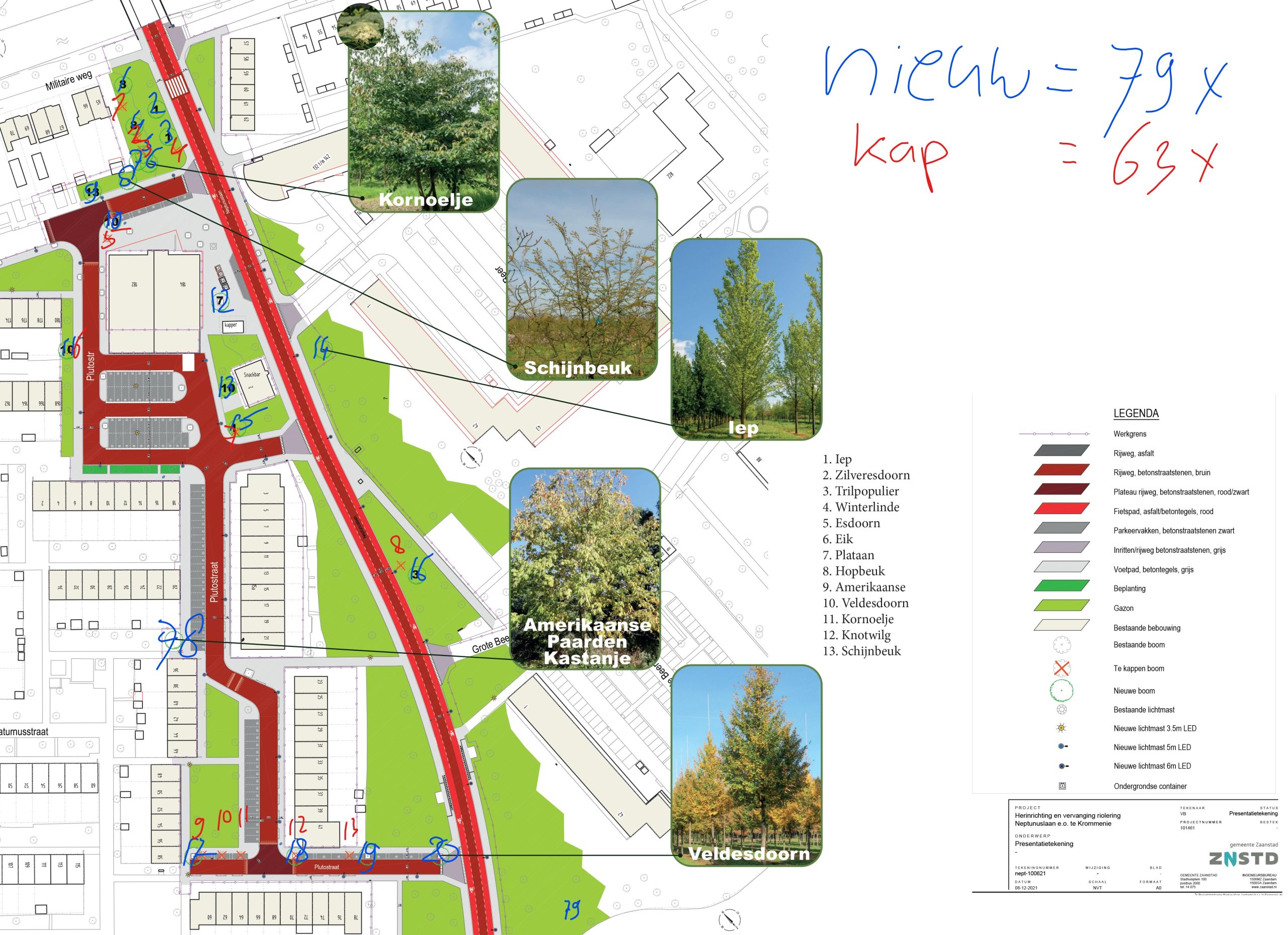 Beplantingsplan Jupiterstraat telling nieuw kap 1 Beplantingsplan Jupiterstraat telling nieuw kap 1