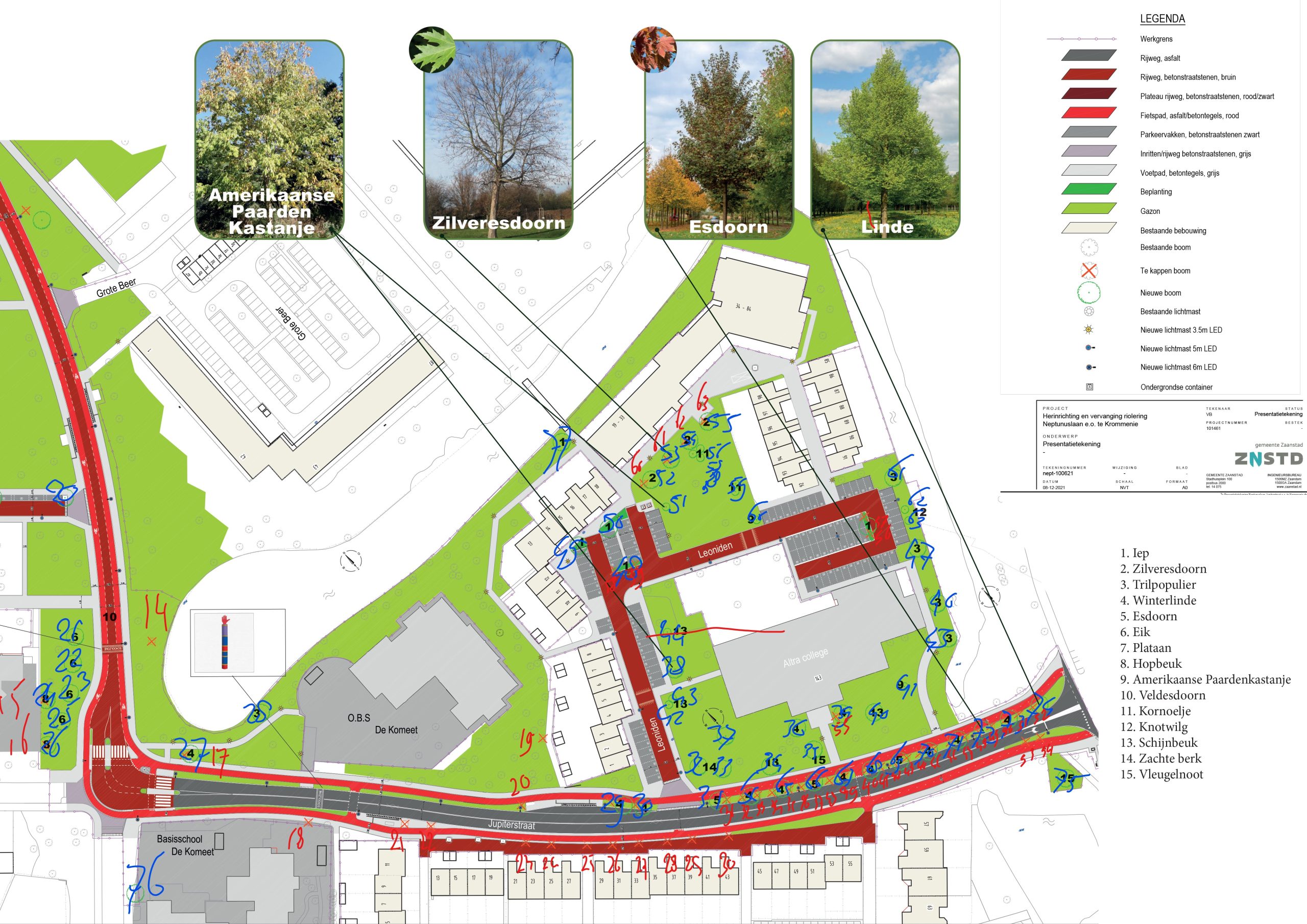 Beplantingsplan Jupiterstraat telling nieuw kap 2 Beplantingsplan Jupiterstraat telling nieuw kap 2