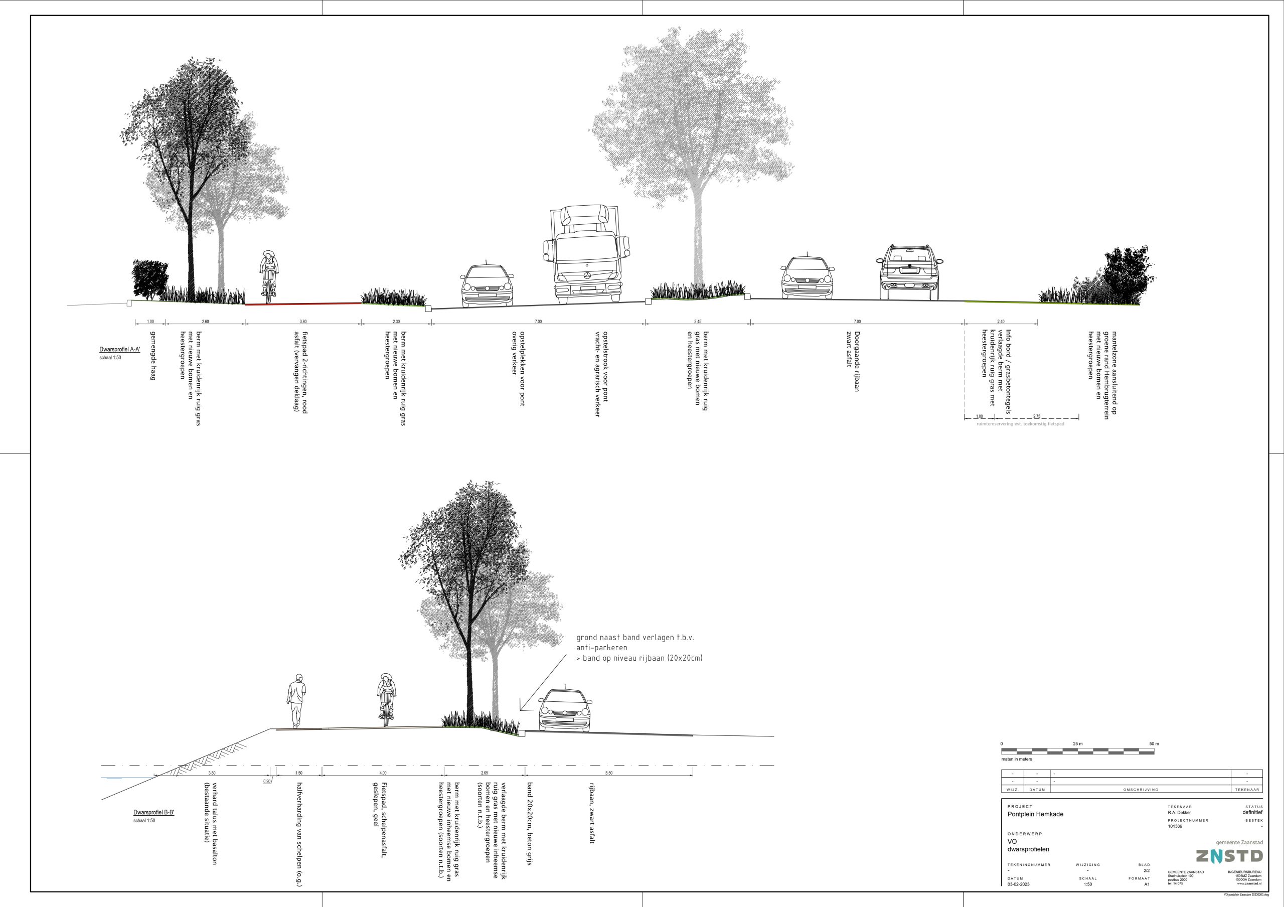 Dwarsprofielen - Pontplein Hemkade Dwarsprofielen - Pontplein Hemkade