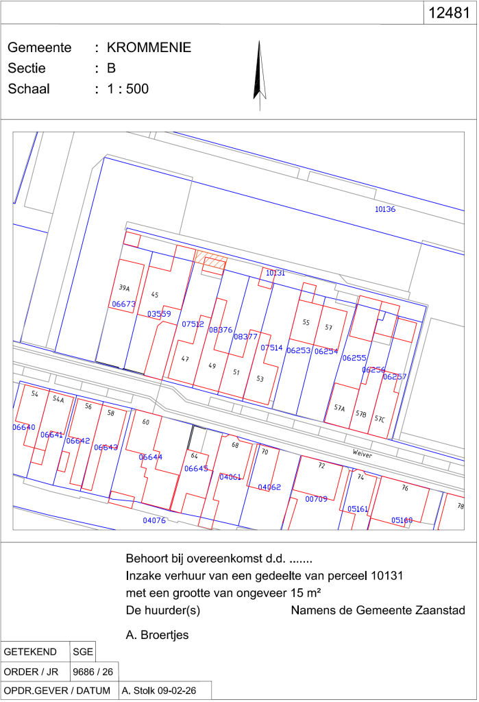 Tekening Weiver 47 te Krommenie