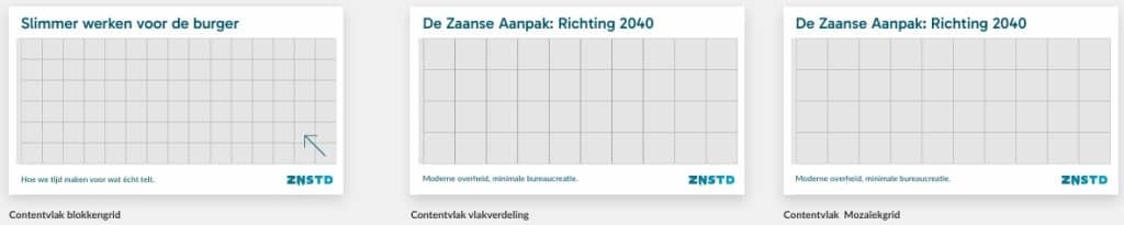 Contentvlak liggende formaten