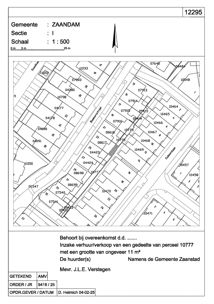 Tekening Verhuur Bleekersstraat 23 te Zaandam